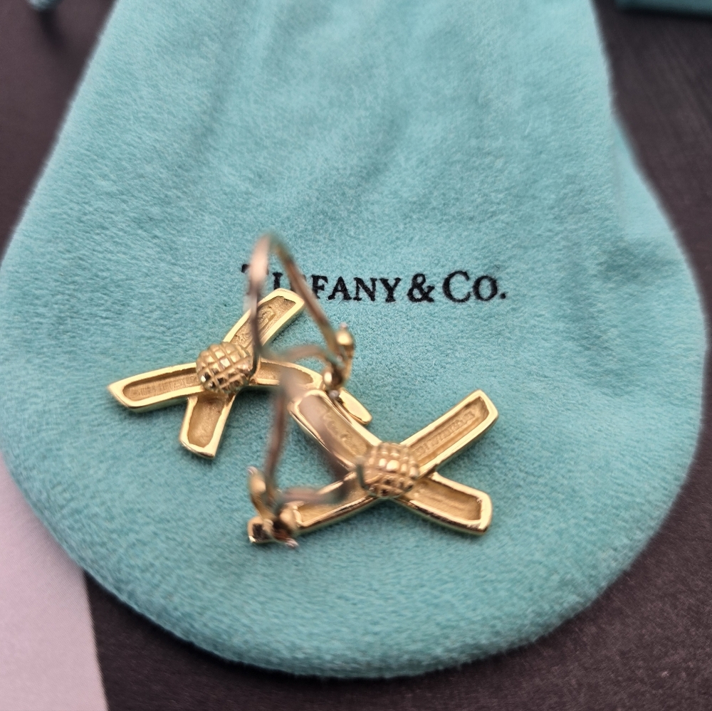 Tiffany & Co. Paloma Picasso Graffiti Extra Large X Earrings 18K Yellow Gold - Picture 4 of 9